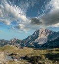 Mountain valley during sunrise. Natural summer landscape. Mountain peak green nature scenery. green hill landscape