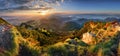 Mountain valley during sunrise. Natural summer landscape in Slovakia Royalty Free Stock Photo