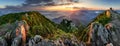 Mountain valley during sunrise. Natural summer landscape in Slovakia