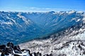 Mountain valley view form mountain top. Royalty Free Stock Photo