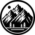 Mountain vector black color Royalty Free Stock Photo