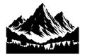 Mountain vector black. Mountain and landscape vector black on white background, eps-10 Royalty Free Stock Photo