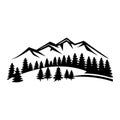 mountain vector black silhouette vector illustration silhouette on white background Royalty Free Stock Photo
