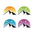 Mountain logo designs vector, Outdoor logo design inspiration Royalty Free Stock Photo