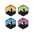 Mountain logo designs vector, Outdoor logo design inspiration Royalty Free Stock Photo