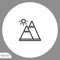 Mountain vector icon sign symbol Royalty Free Stock Photo