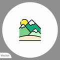 Mountain vector icon sign symbol Royalty Free Stock Photo