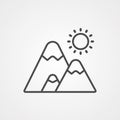 Mountain vector icon sign symbol Royalty Free Stock Photo