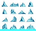 Mountain vector icons set.