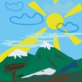 Mountain vector illustration landscape. Royalty Free Stock Photo