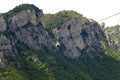 Mountain view and Angel& x27;s Flight in Castelmezzano , Basilicata, Italy Royalty Free Stock Photo