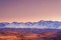 Mountain view in autumn after sunset Altay Royalty Free Stock Photo
