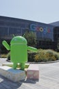 Mountain View, CA, US, 2.09.2020 - Android statue at google headquartes Royalty Free Stock Photo