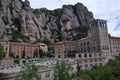 Mountain View. Facade of the Basilica of Montserrat Monastery