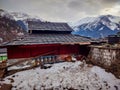 A mountain view from Himalayan mountains, Village Tosh himachal Pradesh Royalty Free Stock Photo