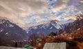 A mountain view from Himalayan mountains, Village Tosh himachal Pradesh Royalty Free Stock Photo