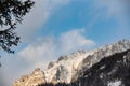 Mountain view of Hochschwab mountains in Tragos, Oberort in Austria Styria.