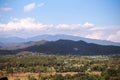 Mountain view lanscape on vast blue sky clouds,background in Mae Wang District in Chiang Mai of Thailand Royalty Free Stock Photo