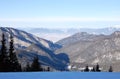 Mountain view of Low Tatras from ski slope. Royalty Free Stock Photo