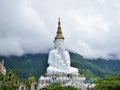 Mountain View and Mist and White Buddha at Khao Kho, Phetchabun