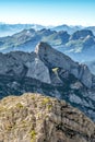 Mountain view from Mount Saentis, Switzerland Royalty Free Stock Photo
