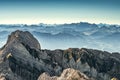 Mountain view from Mount Saentis, Switzerland , Swiss Alps. Royalty Free Stock Photo