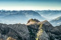 Mountain view from Mount Saentis, Switzerland , Swiss Alps. Royalty Free Stock Photo