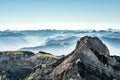 Mountain view from Mount Saentis, Switzerland , Swiss Alps. Royalty Free Stock Photo