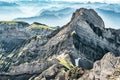 Mountain view from Mount Saentis, Switzerland , Swiss Alps. Royalty Free Stock Photo