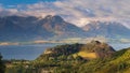 Lake Wakatipu with Mountains near Queenstown New Zealand Royalty Free Stock Photo