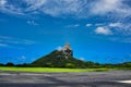 Mountain view with perfect sky, green vegetation