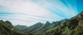 Mountain view and road to famous Maska canyon on Tenerife island Spain Royalty Free Stock Photo