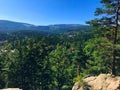 Mountain view from the rocks in Sudeten, Poland Royalty Free Stock Photo