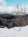 Mountain view in ski resort Bukovel, Carpathians, Ukraine Royalty Free Stock Photo