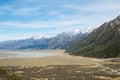 Mountain View from Tasman Valley Walk Track, Aoraki, New Zealand Royalty Free Stock Photo