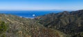 View of Avalon california with a cruse boat in the harbor Royalty Free Stock Photo