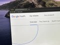 Homepage of Google Health