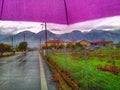 Mountain view under umbrella Royalty Free Stock Photo