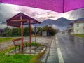 Mountain view under umbrella Royalty Free Stock Photo