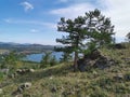 on the mountain, view from the Ural mountain Royalty Free Stock Photo
