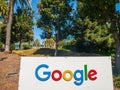 Google logo at Googleplex headquarters main office Royalty Free Stock Photo