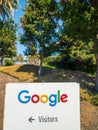 Google logo at Googleplex headquarters main office Royalty Free Stock Photo