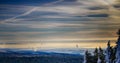 Mountain view in winter at sunrise Royalty Free Stock Photo