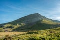 Mountain view of Y Garn from the fishing lake of Llyn Dywarchen in the Eryri National Park, Wales Royalty Free Stock Photo