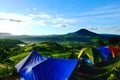 Mountain Viewpoint, Khao Kho District, Phetchabun, Thailand. Most popular tourists go camping in the rainy season and winter.