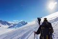 Mountain views in Chamonix while Ski Touring