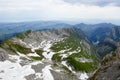 Mountain views looking out from Santis in Switzerland. Royalty Free Stock Photo