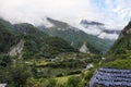 Mountain views on the way to Phakding Royalty Free Stock Photo