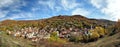 Mountain village in autumn, panorama Royalty Free Stock Photo