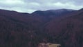 mountain village in autumn. Spectacular mountain views